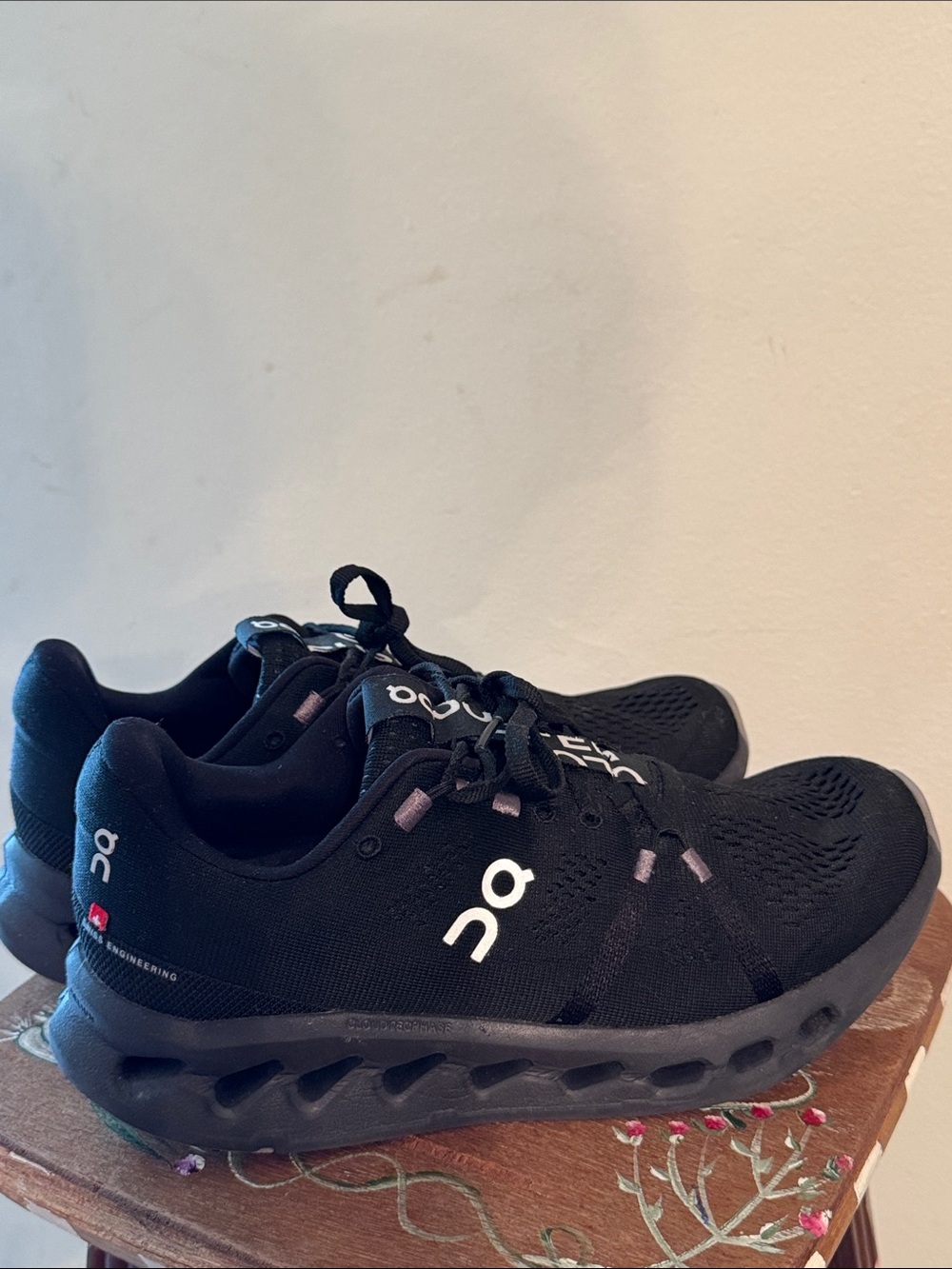 On Running Men's Black Athletic Sneakers with White Logo